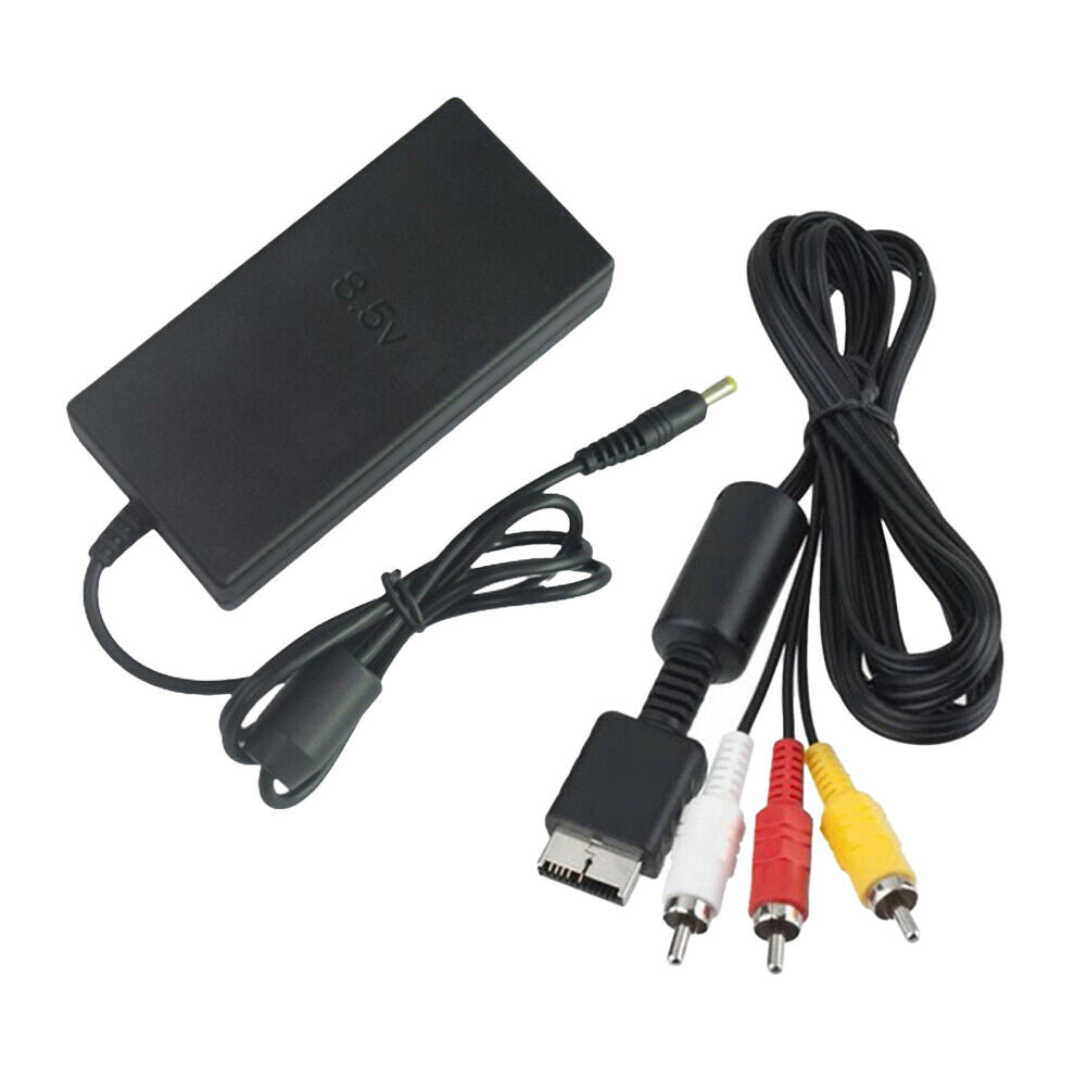 US4-8Pc Power Supply AV TV Cable For Sony Playstation 2 PS2 Slim Charger Adapter