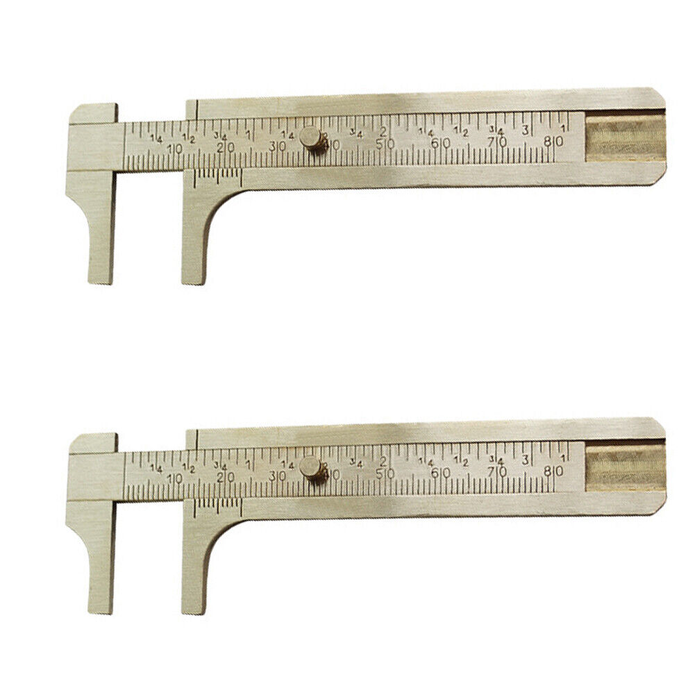 US 1-2Pc Brass Sliding Gauge Caliper Millimeter Bead Jewelry Measuring Tool Fine