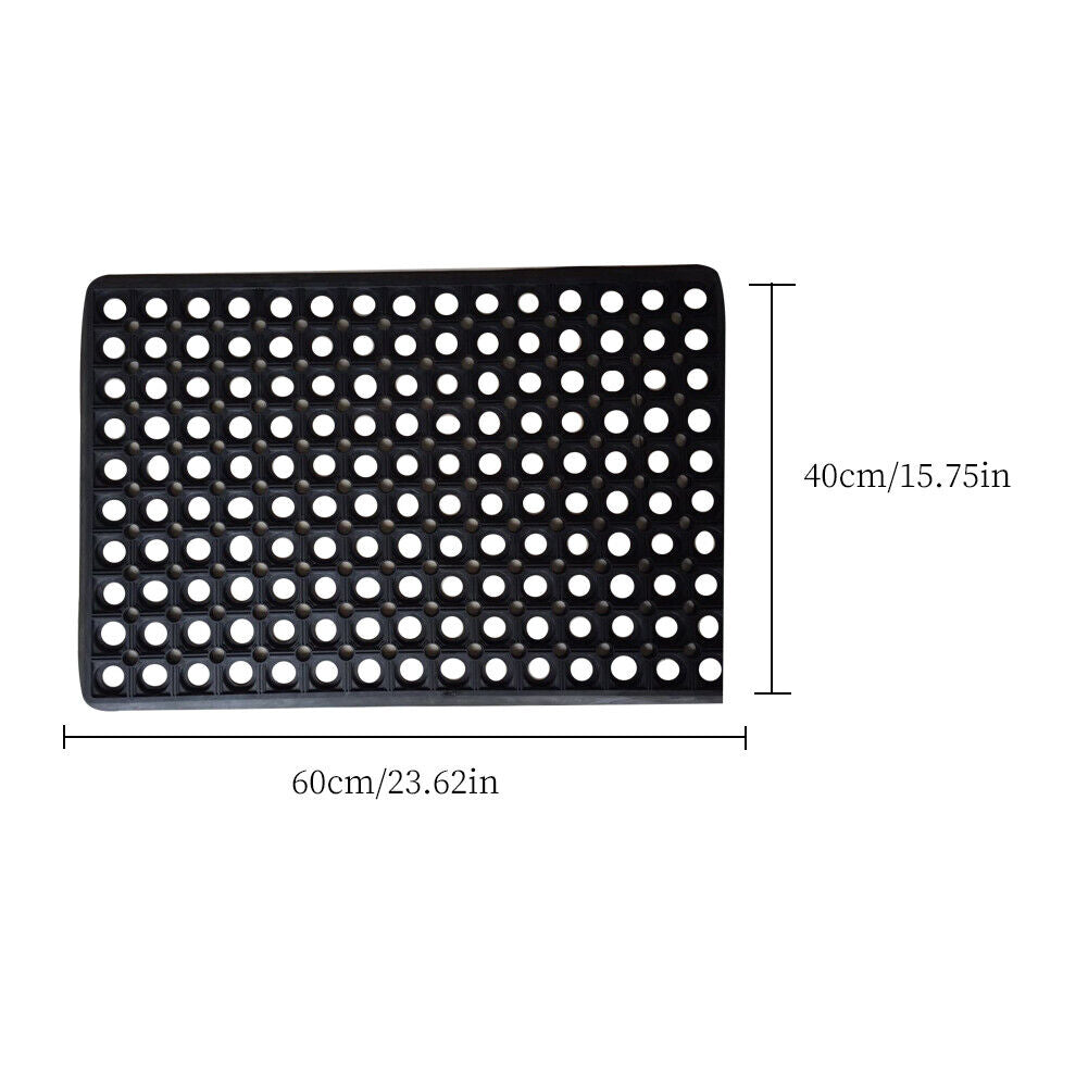 US Non Slip Door Mats Indoor Outdoor Rug Heavy Duty Washable Kitchen Rubber Mat