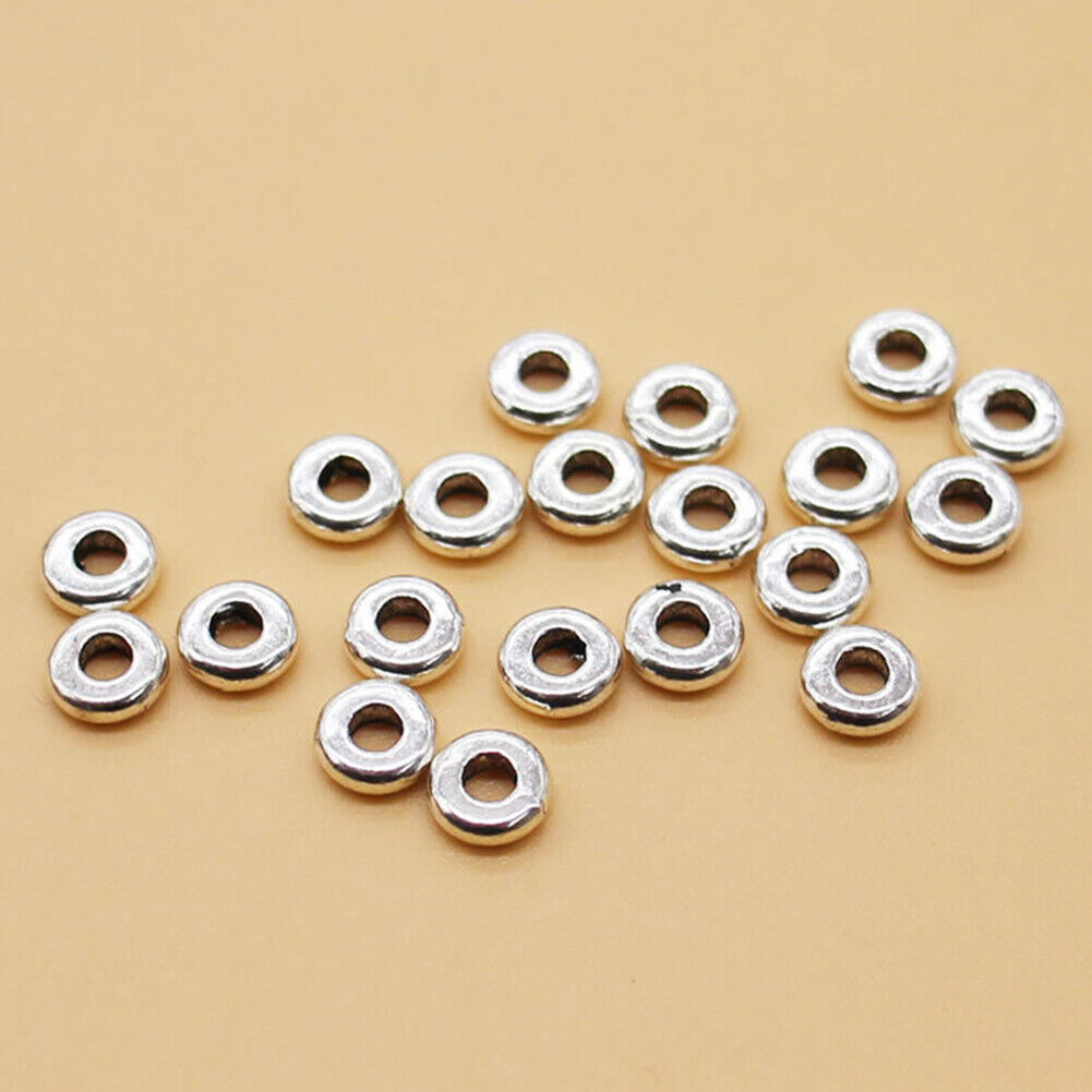 US 100-200 Pack Tibetan Silver Alloy Gossy Antique Spacer Beads with Hole 6*2mm