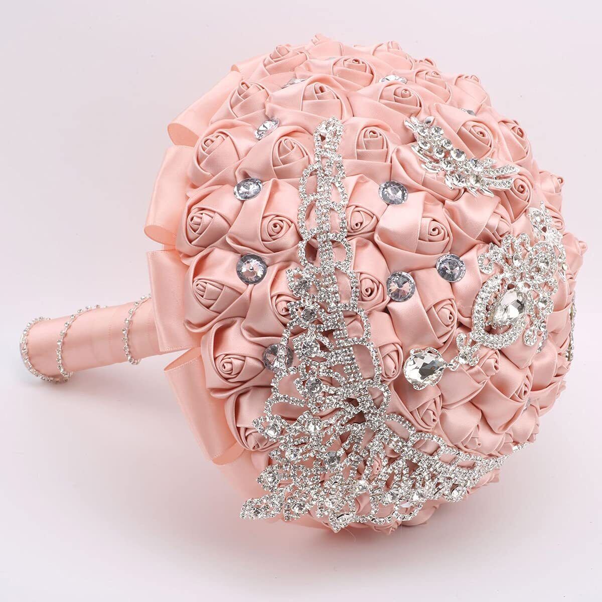 Wedding Bouquet for Bride Bridesmaid RoseFlowers Diamond Romantic Holding Flower