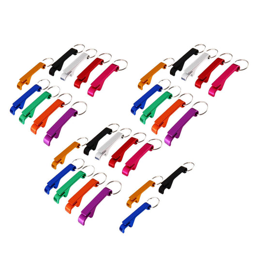 US 30-60 Pc Beer Bottle Opener Tools Key chain Metal Bar Claw Beverage Key Rings