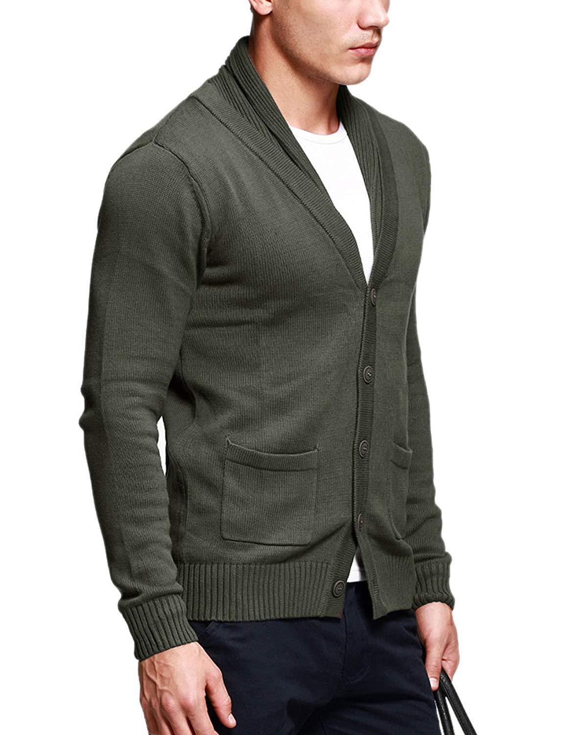 Match Men's K|G Series Shawl Collar Cardigan Sweater