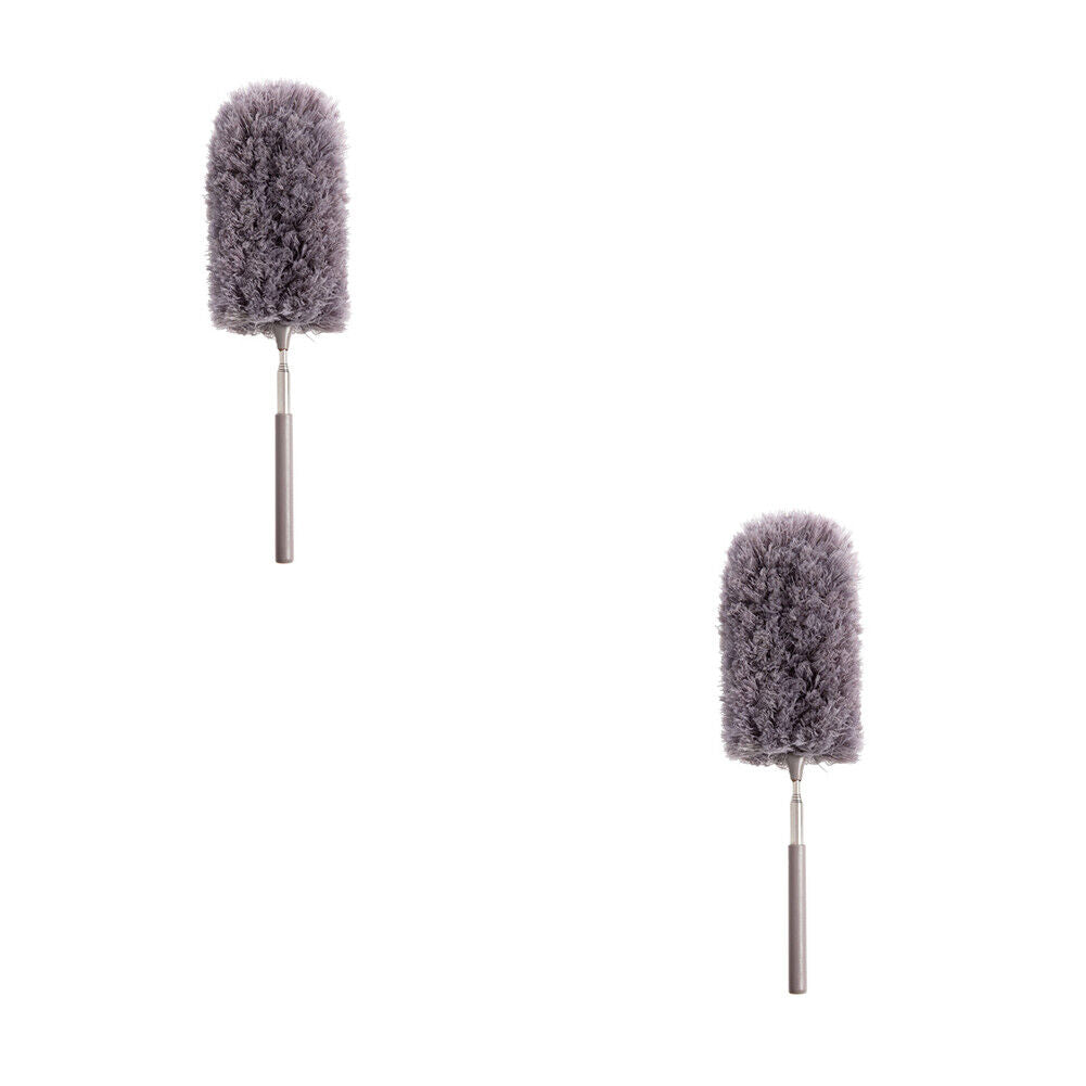 US 1-2 Pcs Adjustable Microfiber Feather Duster Extend Brush Household Cleaning