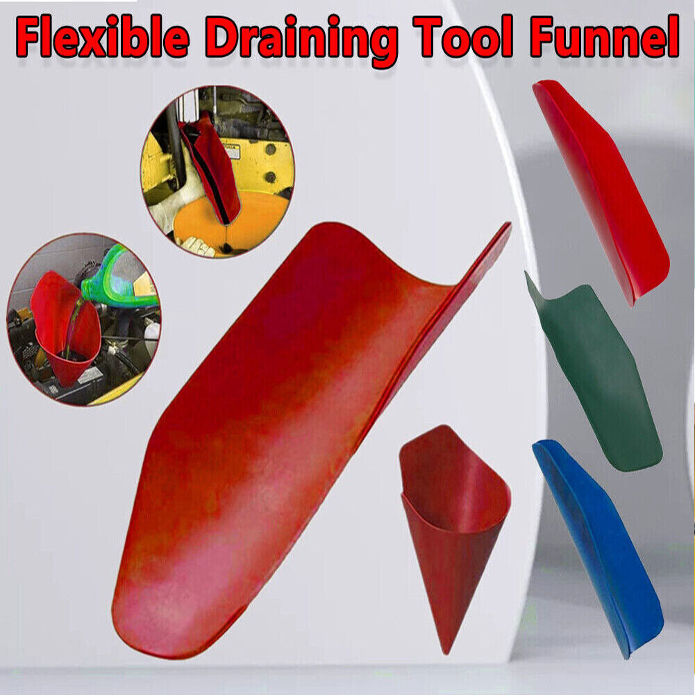 US 2-4 Pc 19.68''x7.87'' Funnel Oil Draining Tool Foldable Filter Reusable Drain