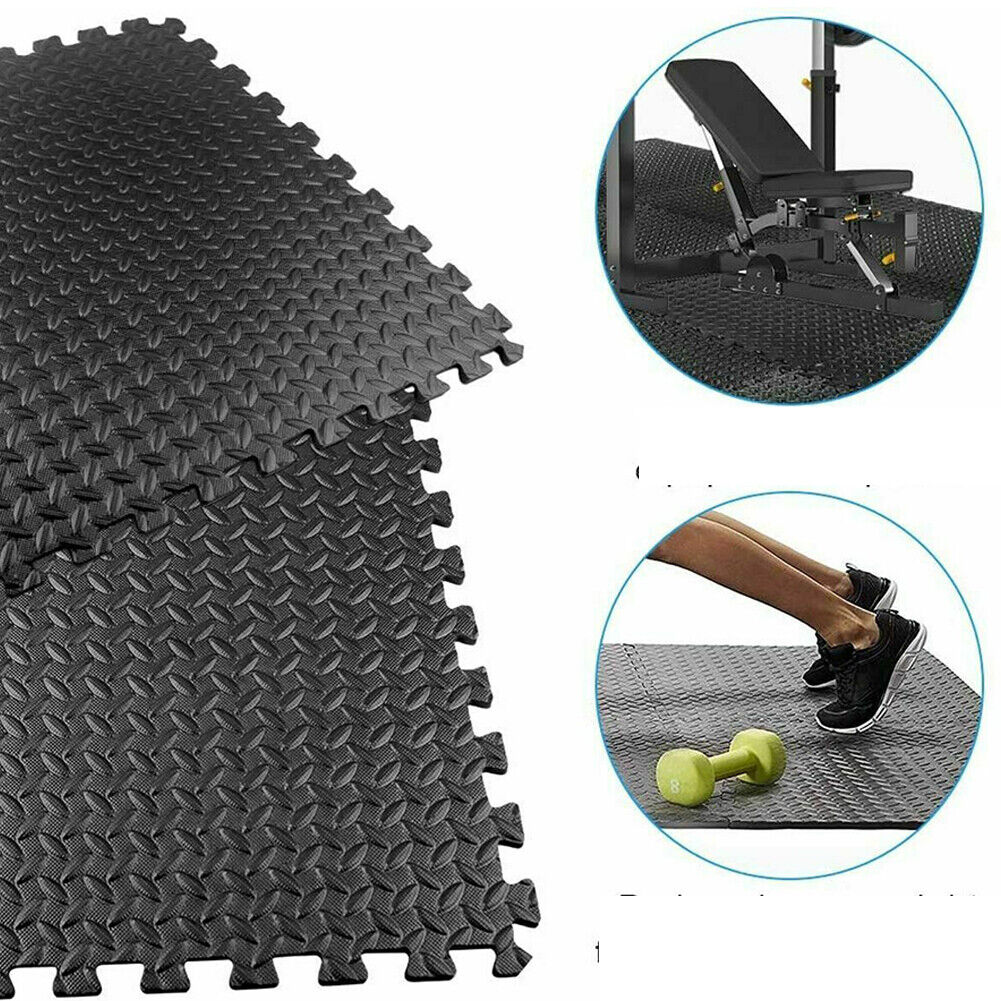 US 10 Pack EVA Foam Exercise Floor Mat Gym Flooring Fitness Yoga Workout 24"x24"