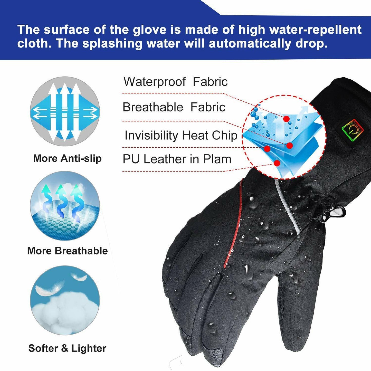 Rechargeable Heated Gloves Outdoor Thermal Insulate Cycling Hunting Hiking Ski