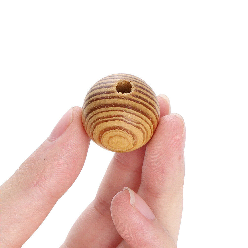 US 1000-2000 pcs Natural Wooden Beads 8mm Round Polished Loose Beads DIY Jewelry