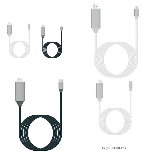 US 2 Pc USB-C Type C to HDMI 1080P HD TV Cable Adapter For Android Phones
