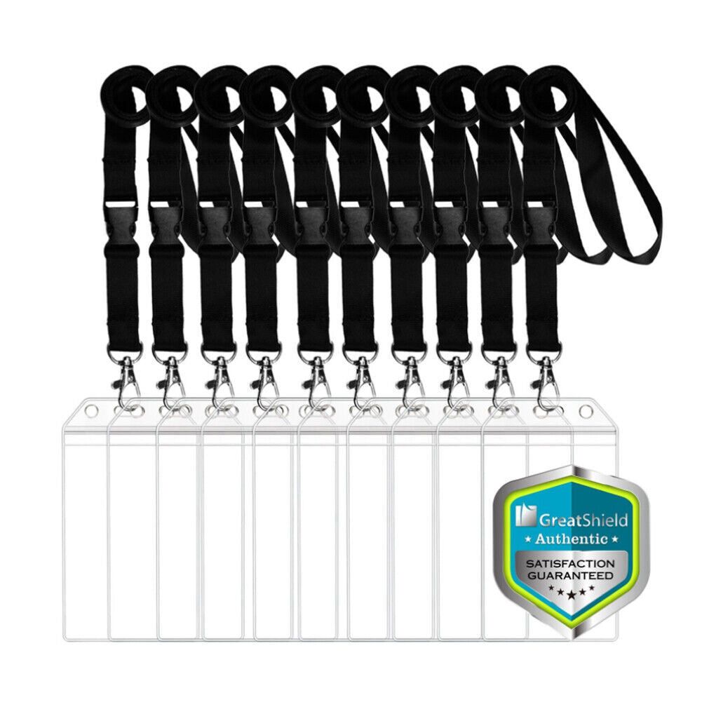 US 3-10 Pack ID Badge Holder Waterproof Quick Release Lanyards Detachable Buckle