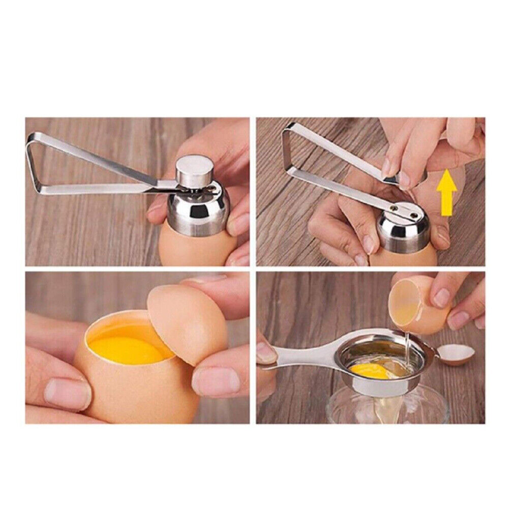 US 2-4 Pack Stainless Steel Egg Shell Opener Topper Cutter Cracker Knocker Tool
