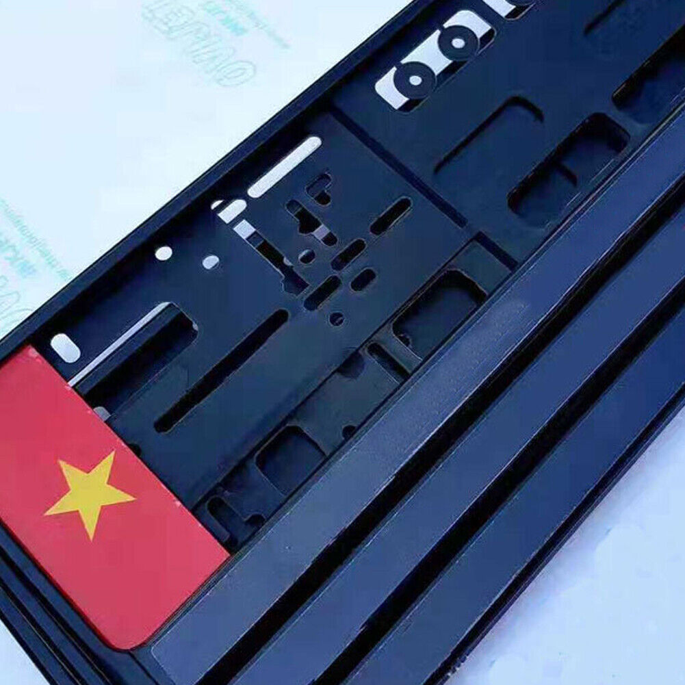 US 1-2 Pack High Quality Black European Size License Plate Frame Holder