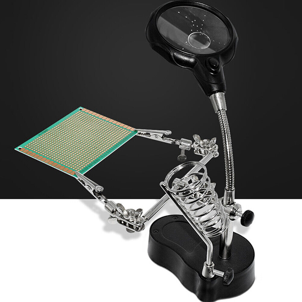 US 1-2 Pc Helping Hand Magnifier Work Station Soldering Solder Iron Stand Holder