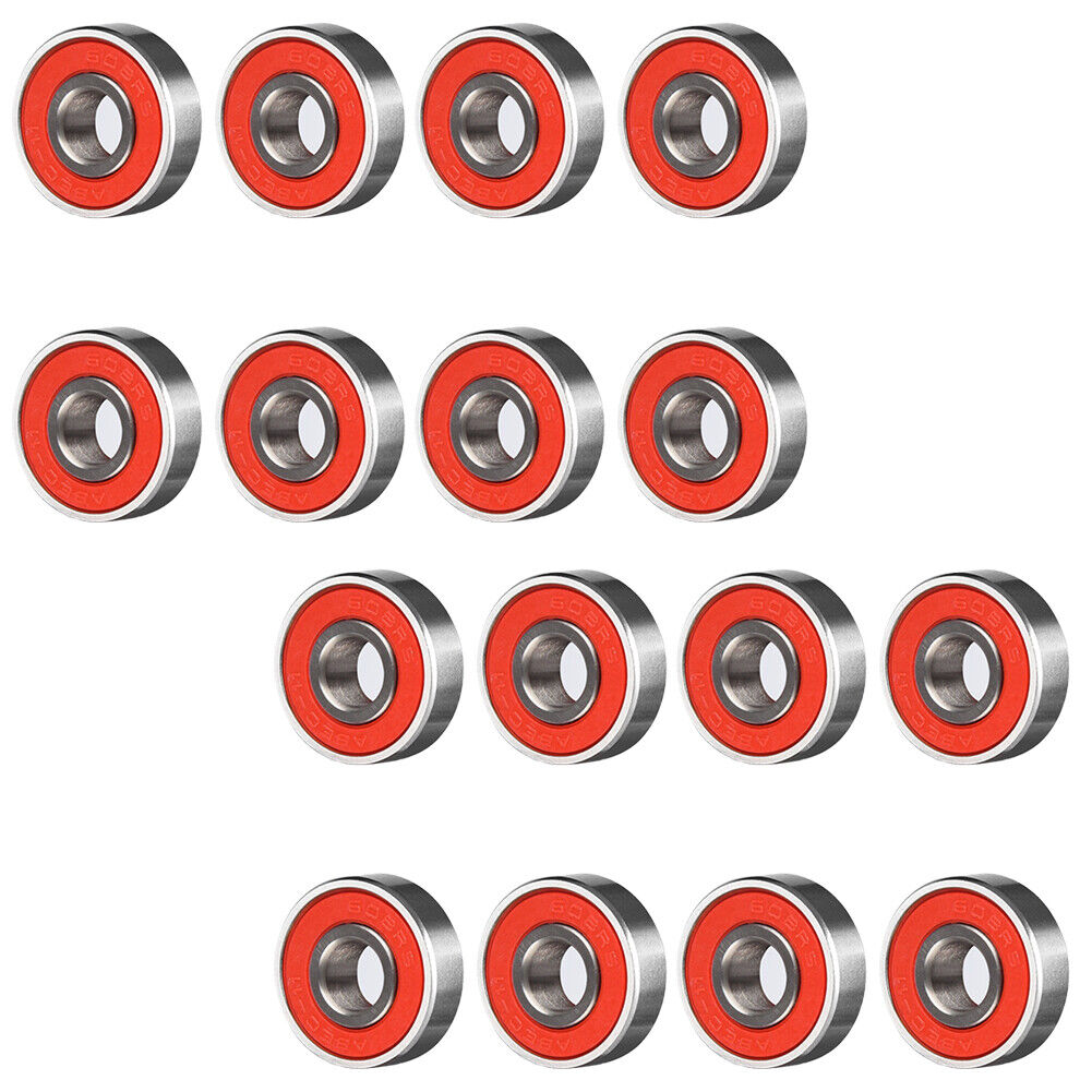US 8-16 Pcs Skateboard Longboard Bearings PRECISION ABEC 9 BLACK SHIELD Size 608
