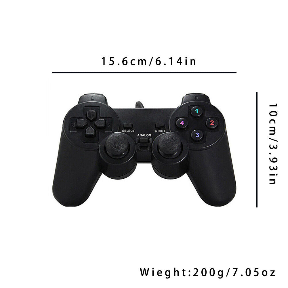 US 1-2 Pack USB 10 KEYS SHOCK2 CONTROLLER PC GAME PAD Fine