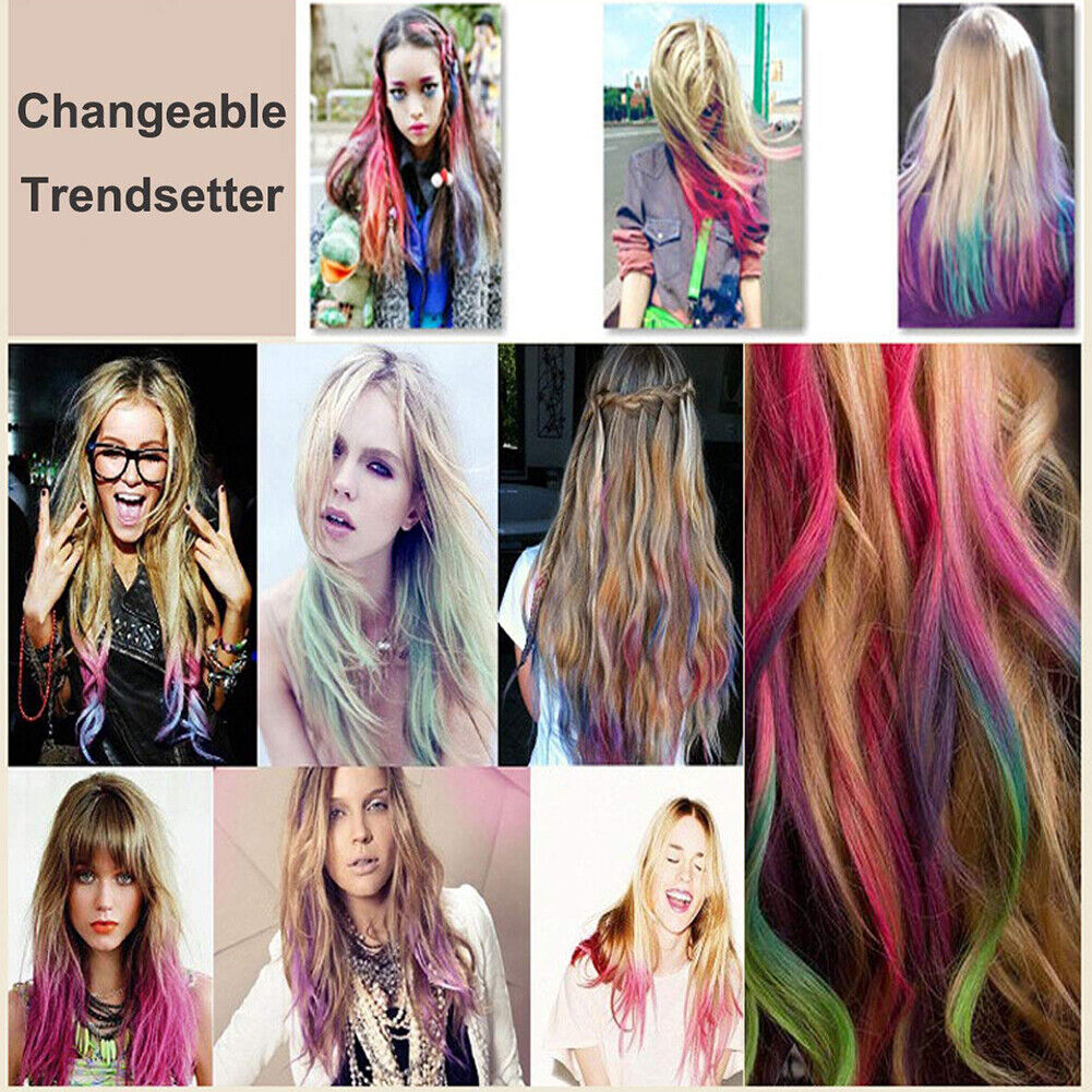 US 12-24 Color Set Temporary Hair Chalk Set Washable Color One-time Dye Kid Safe