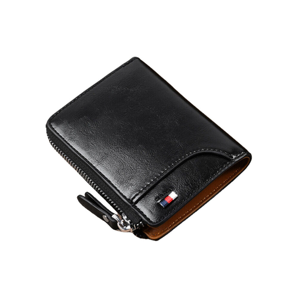 US 1-2 Pack Men RFID Blocking Leather Wallet Credit Card ID Holder Zipper Purse