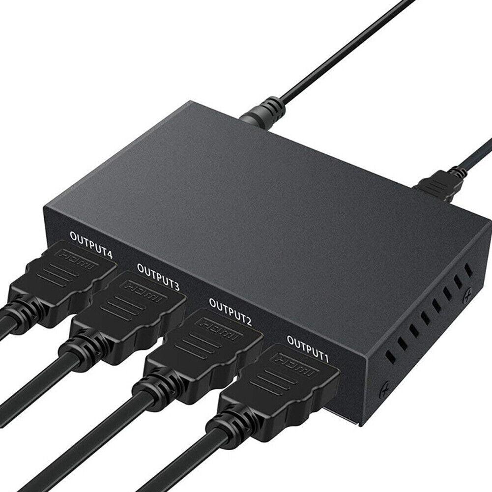 US 1-2 Pc 4 Port HDMI 4K Hub Multi Splitter & Amplifier For 3D HDTV 1080P 1X4