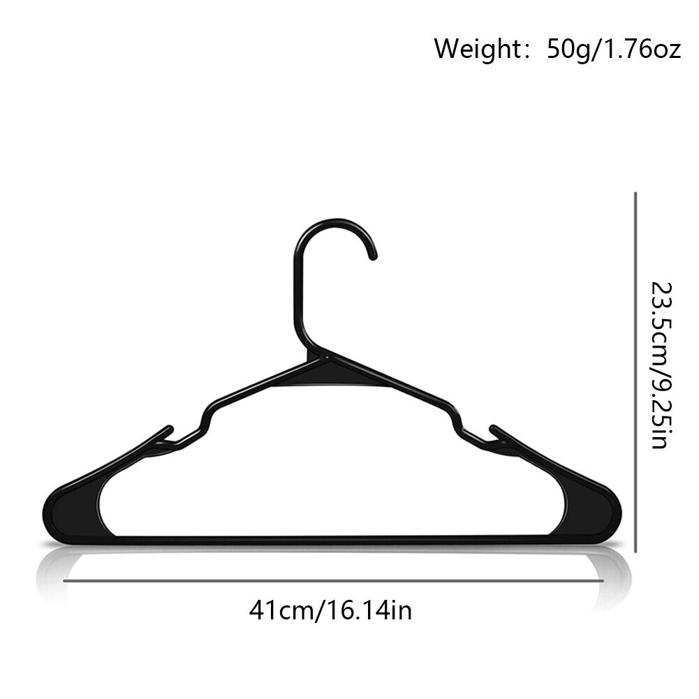 US 50 Pcs Home Plastic Hangers Space Saving Tubular Clothes Light Weight Durable