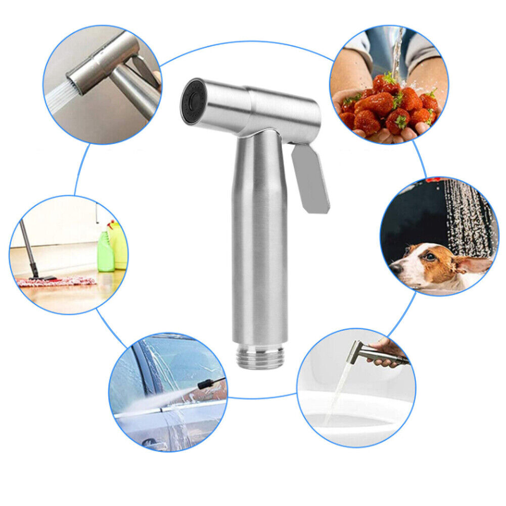 US 2-4 Pcs Hand Held Bidet Cloth Diaper Sprayer Set Easy Install Stainless Steel