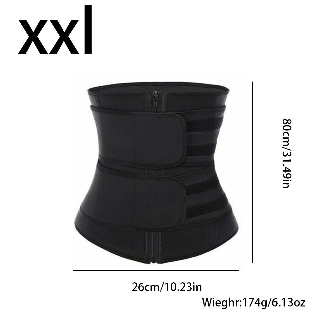US 2 Pack Waist Trainer Body Training Shaper Sweat Tummy Control Secure Girdle