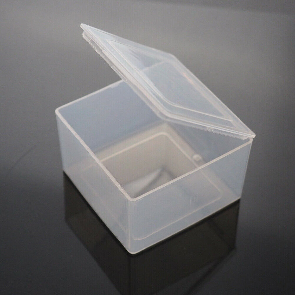 US 4-8 Pc Square Plastic Storage Container Box Clear Rectangle Case Coins Travel