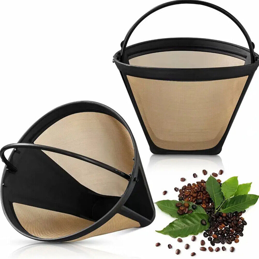 US 2-4 Pack Reusable #4 Cone Style Coffee Filter for Cuisinart, Black & Decker