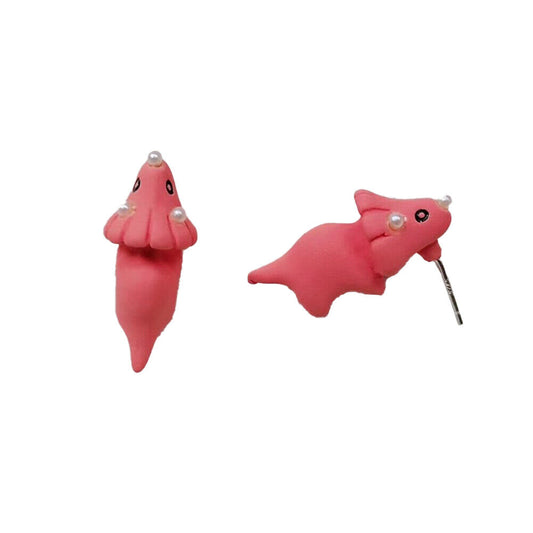 US 1~2 Pairs Cute Animal Bite-Earring Handmade Polymer Clay-Cute Stud Earrings