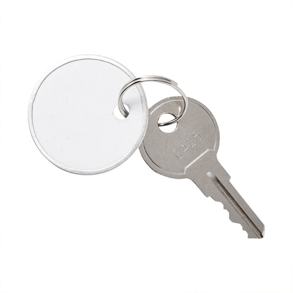 US 100-200 Pack Blank Paper Key Tags with Labels and Metal Rims, 1-Inch, White