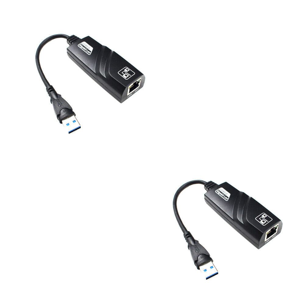 US 1-2 Pcs USB 3.0 Ethernet Adapter 1000Mbps Gigabit LAN Network For Windows Mac