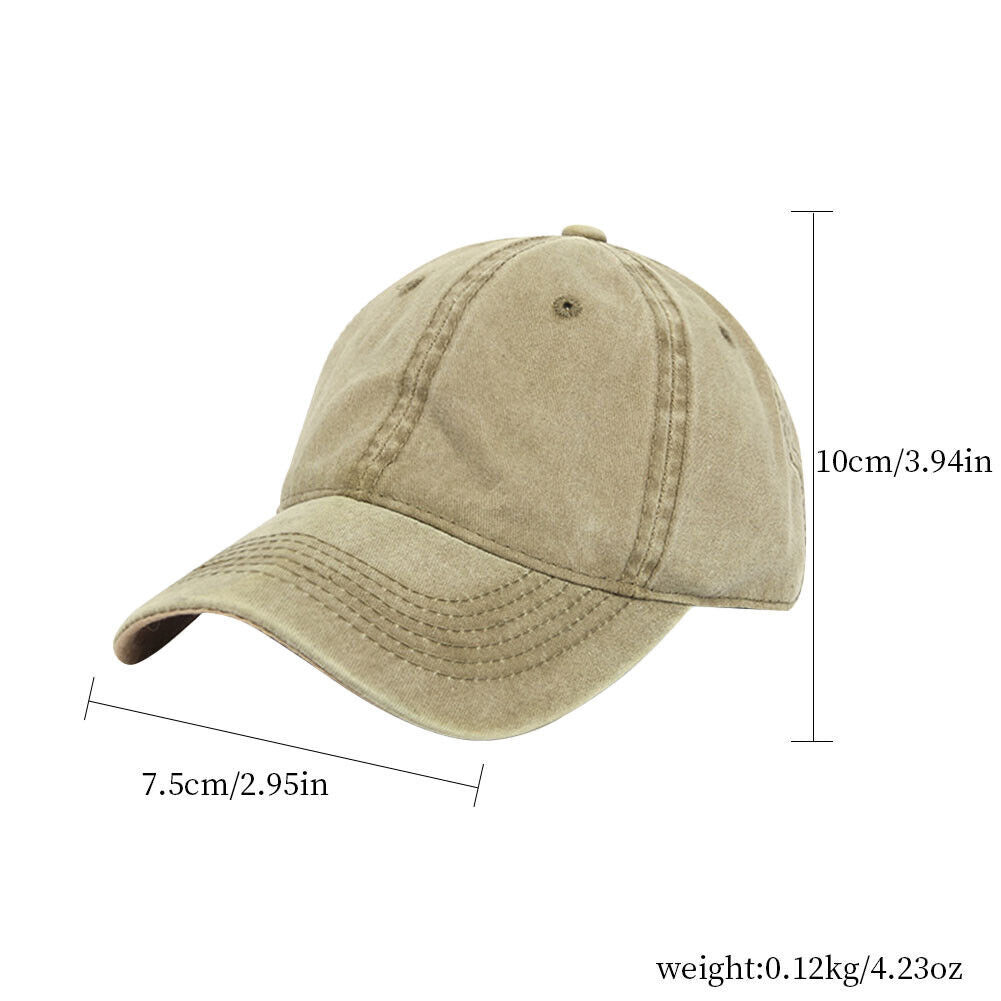 US 1-2 Pcs Classic Baseball Cap Low Profile Hats Adjustable Washed Effect Unisex