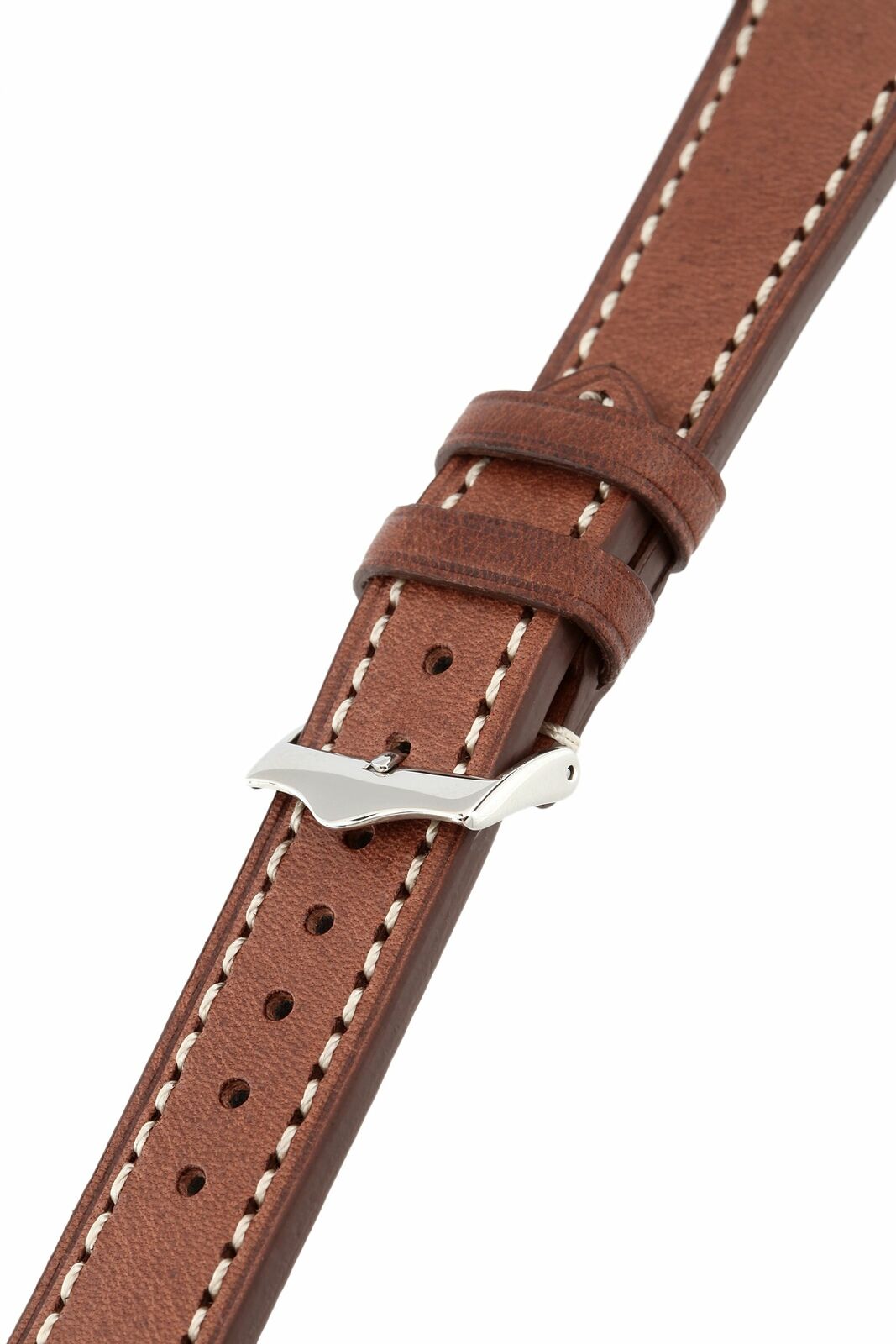 Signature 20 mm watch band Replacement watch strap Genuine Leather Silver buckle