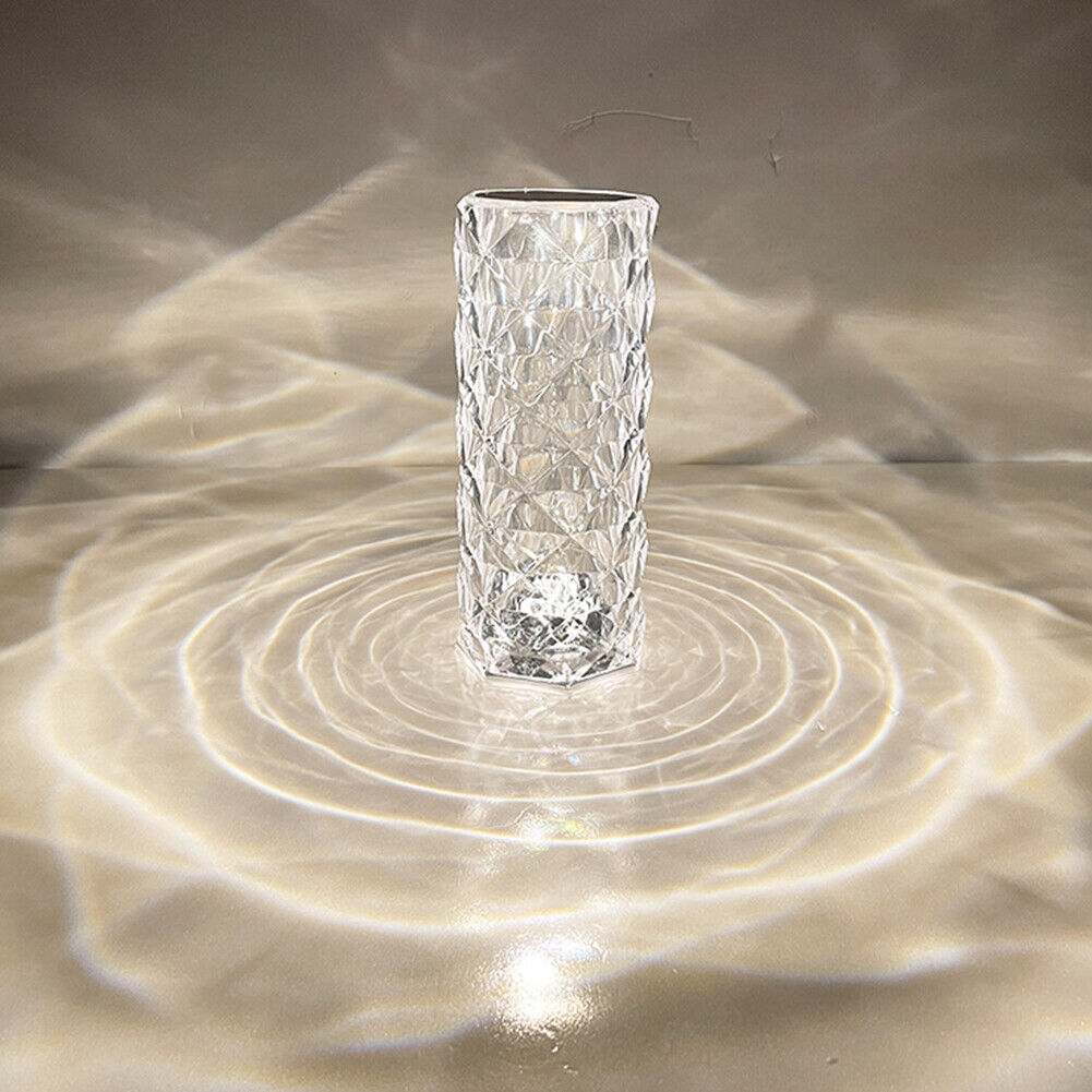 US 1-2 Pack LED Crystal Lamp Rose DiamondTouch Atmosphere Night Light for Bar