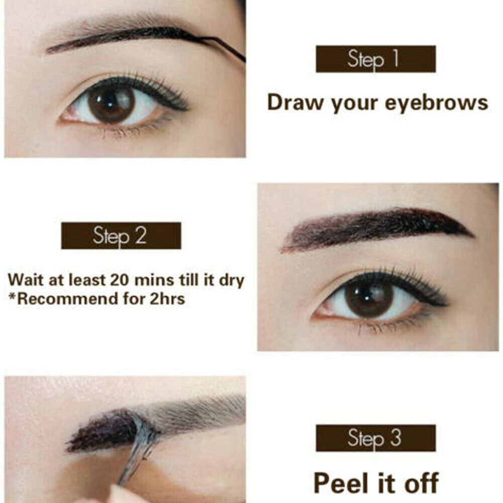 US 2-4 Pack Tattoo Eyebrow Gel Peel-off Tint Beauty Dyeing LAST for 5-7 DAYS