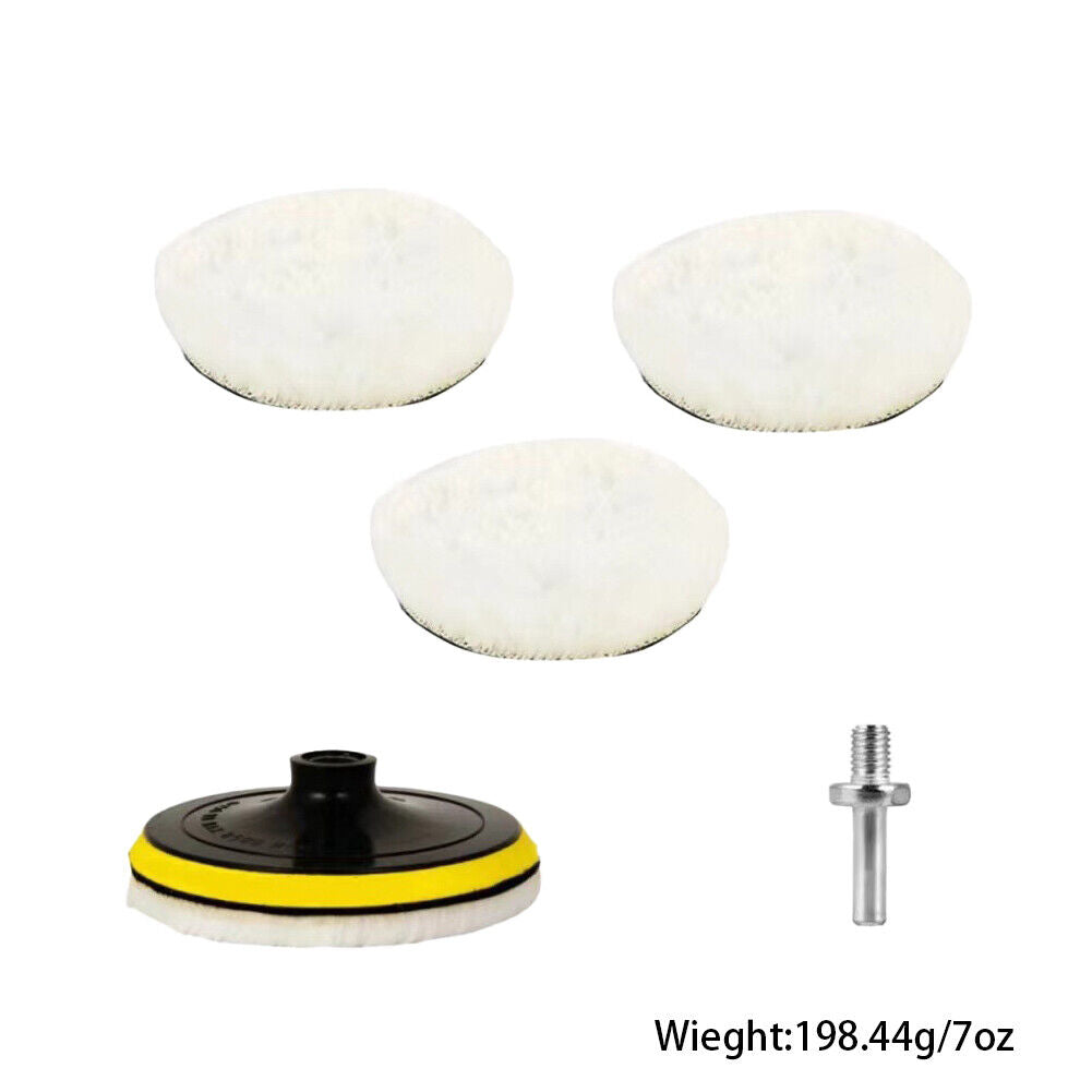 US 5-10Pc 6" Buffing Polishing Pad Wool Wheel Mop For Car Polisher Drill Adapter