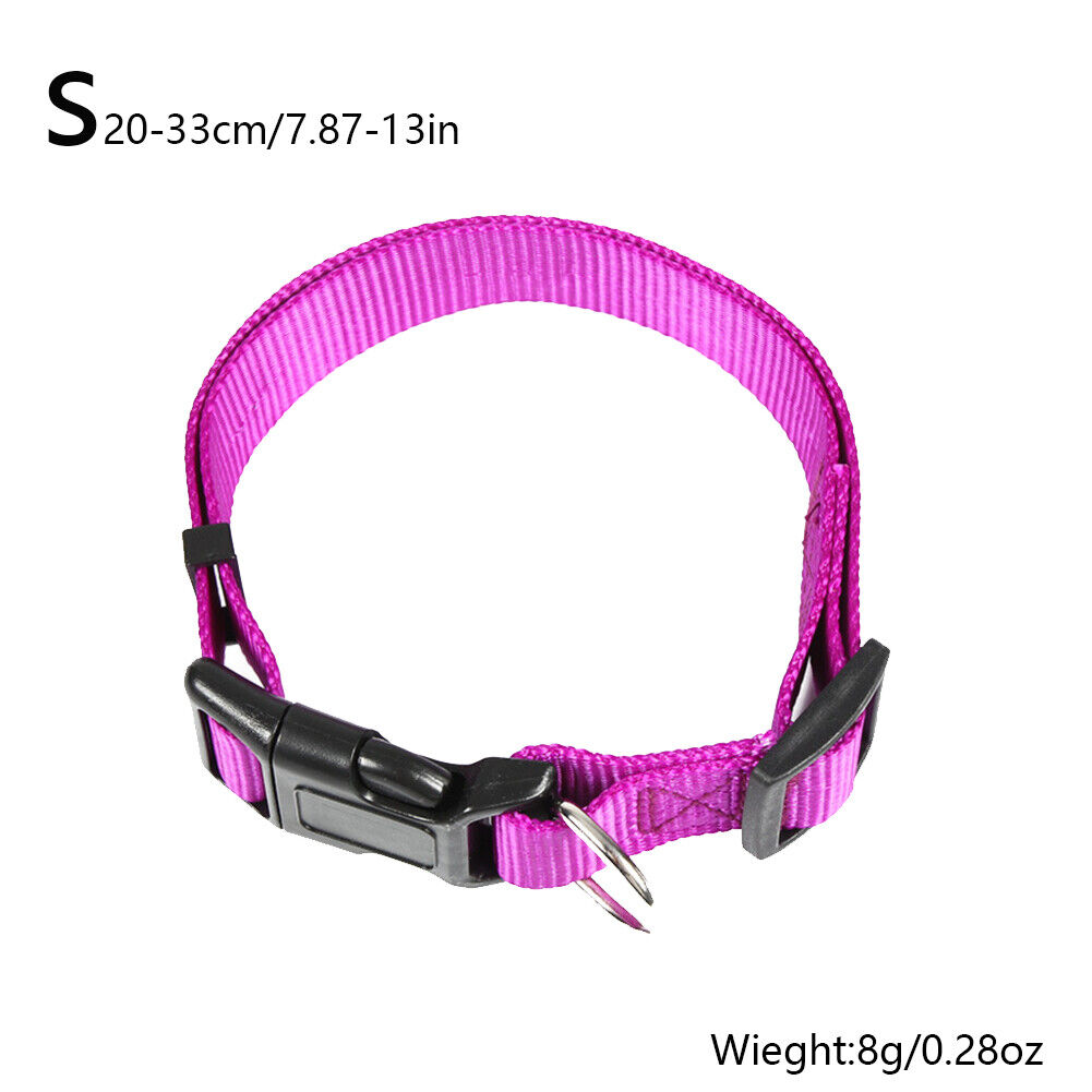 US 4-8 Pack Dog Pet Adjustable Nylon Collar Small Medium L XL With Buckle Puppy