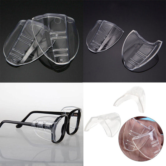 US 2-4Pairs Side Shields For Eye Glasses Slip On Safety Glasses Shield Universal