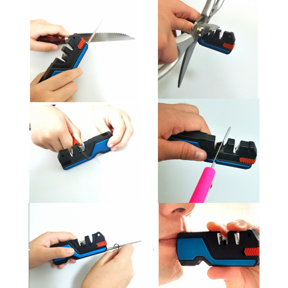 6-IN-1 EDC Pocket Knife Sharpener Carbide Ceramic Diamond Tapered Tool Sharpener