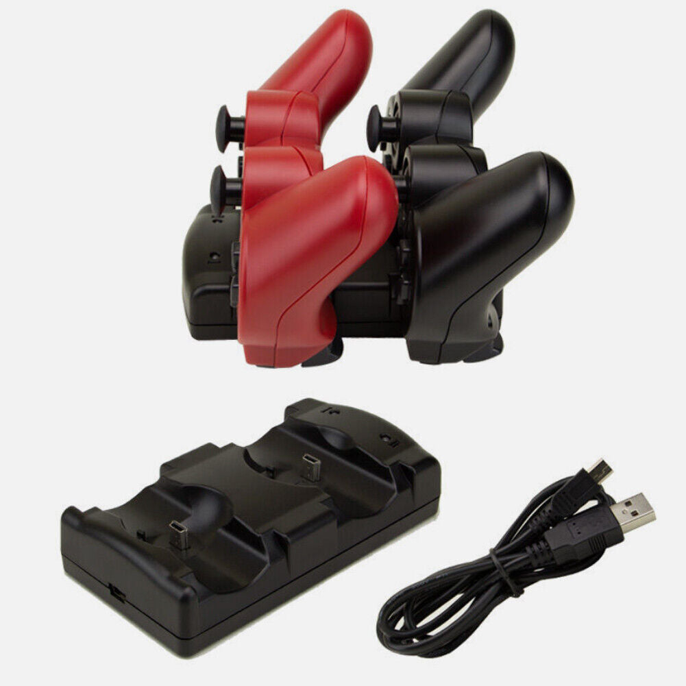 US 2 Pack PS3 Controller USB Dual Charger Charging Dock Station for Sony PS3