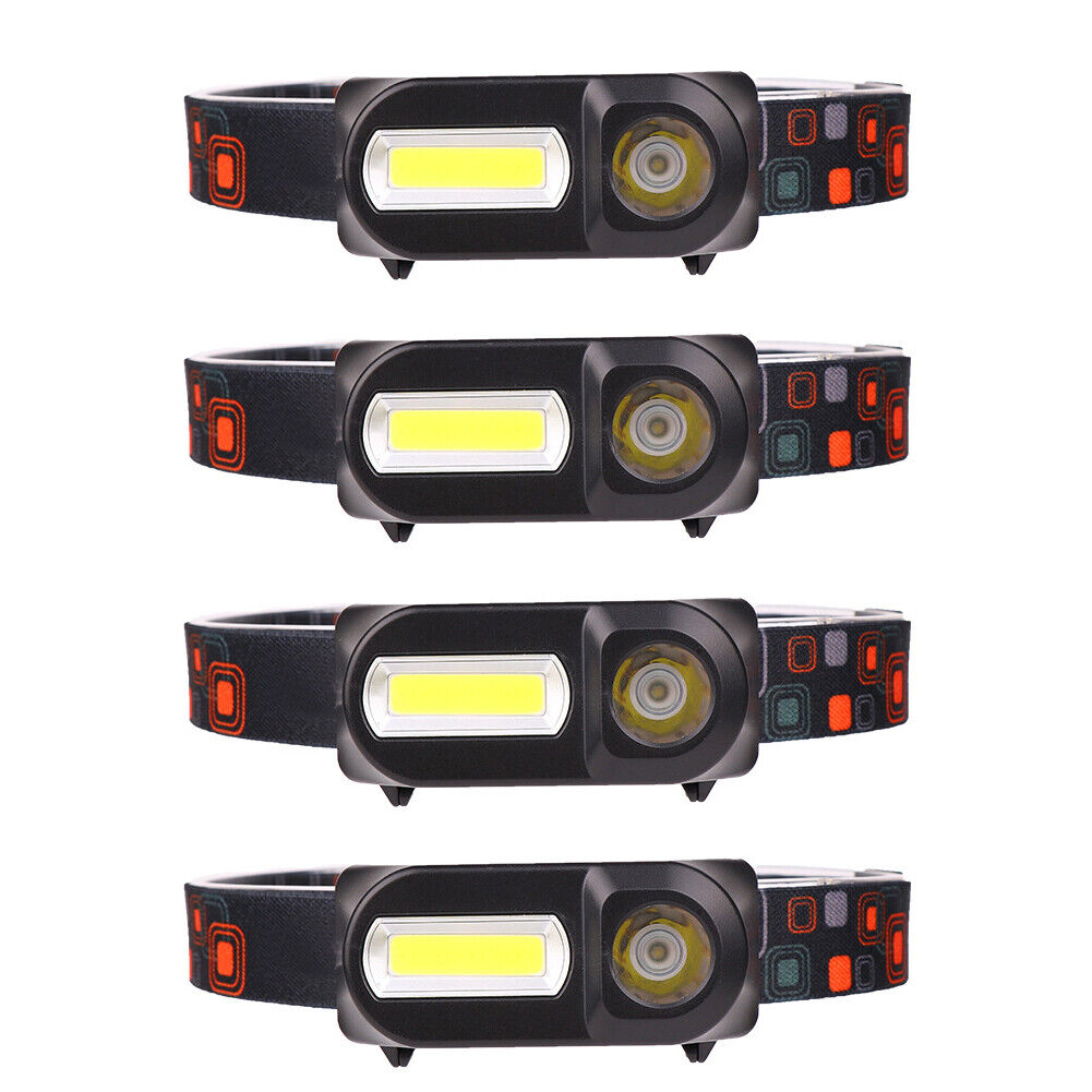 US 2-4 Pcs Headlamp Headlight Rechargeable Head Lamp Torch Flashlight Waterproof