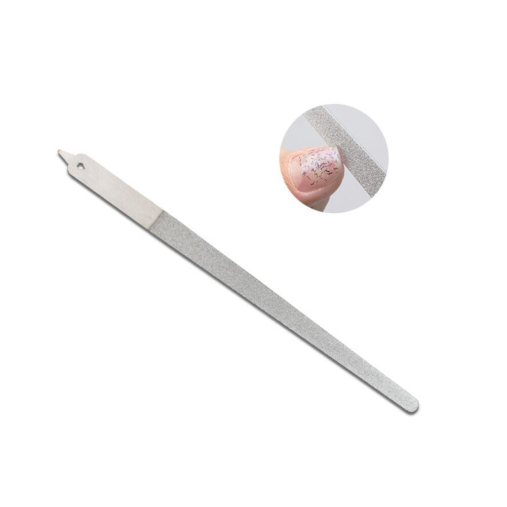 US 2-4Pc Diamond Dust Nail File - Stainless Steel Nail Dresser - 9 Inch