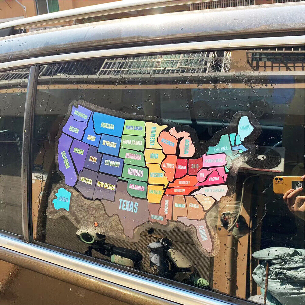 US 1-2Pc RV State Sticker Travel Map 50 USA States Trailer Camper Road Trip