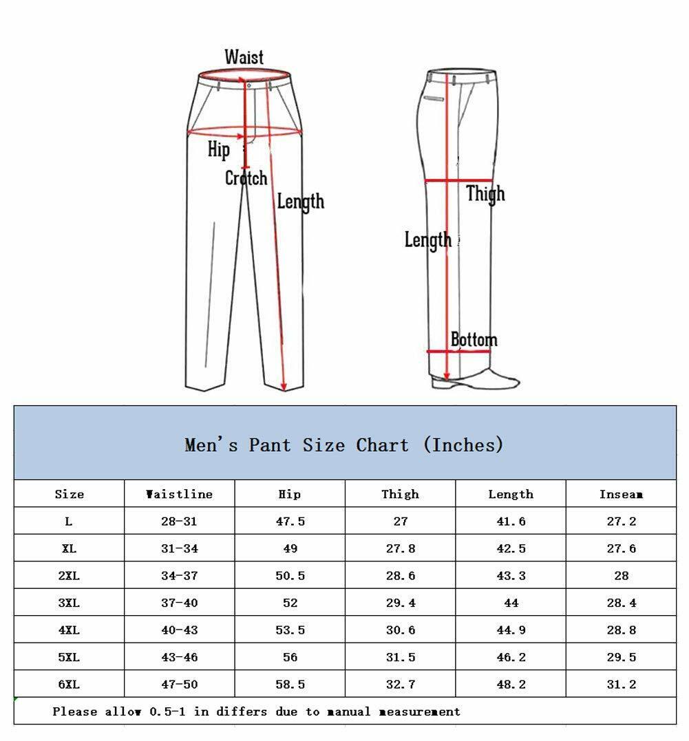 Men's Full Elastic Waist Loose Fit Pants Workwear Pull On Cargo Pants