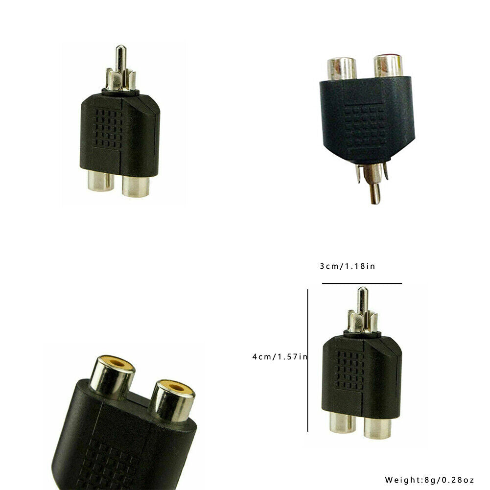 US 10-20Pc RCA Y Splitter Adapter 2 Female 1Male Audio Video AV TV Cable Convert