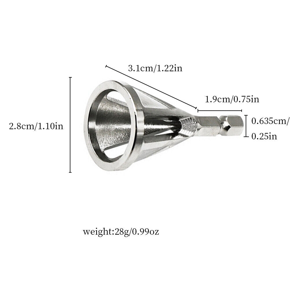 US 2Pc Deburring External Chamfer Tool Stainless Steel Remove Burr Drill Bit