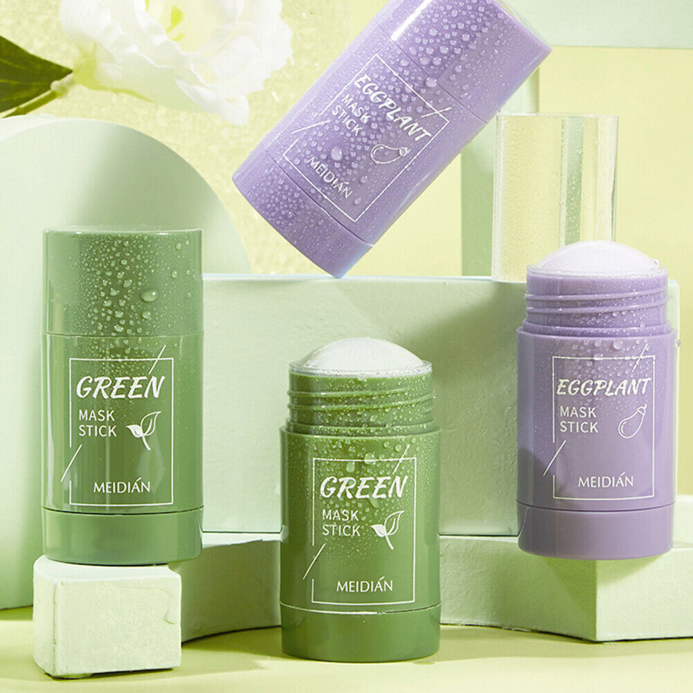 US 1-2Pack Green Tea/Eggplant Stick Mask Blackhead Remover Oil Control Cleansing