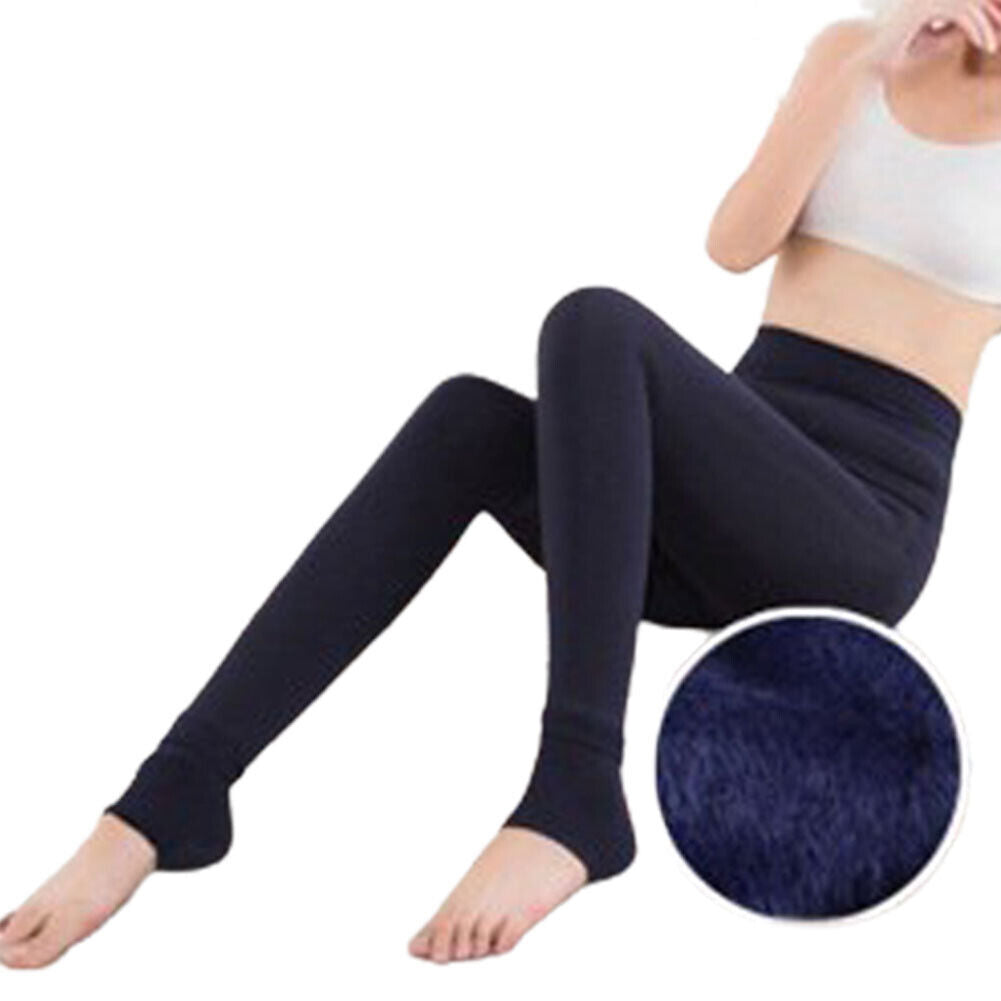 US 2-4 Pc Women High Waist Winter Warm Thick Fleece Lined Stretch Pants Leggings