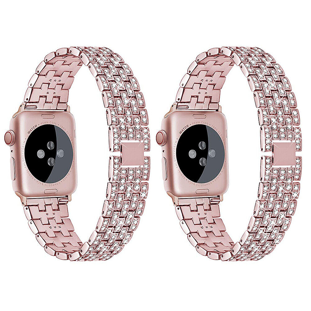 US Luxury iWatch Strap Metal Diamond For Apple Watch Series 1 to 7 38/40/42/44mm