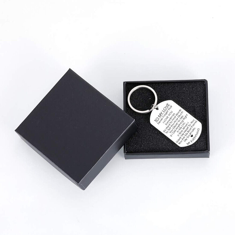 US 1-2 Pack Valentine's Day Gift For Girlfriend Wife Keychain & Necklace To Tag
