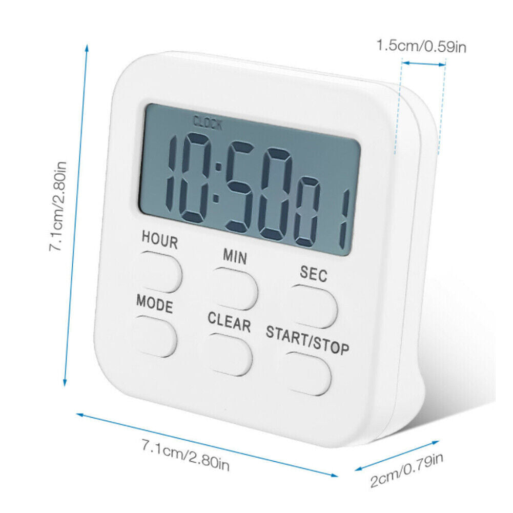 US 2-4 Pcs Magnetic Digital Kitchen Folding Timer Loud Alarm Count Up Down Clock